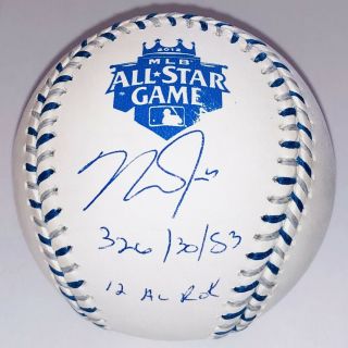 Mike Trout Signed 2012 All - Star Game Autographed Inscribed Auto Baseball Mlb