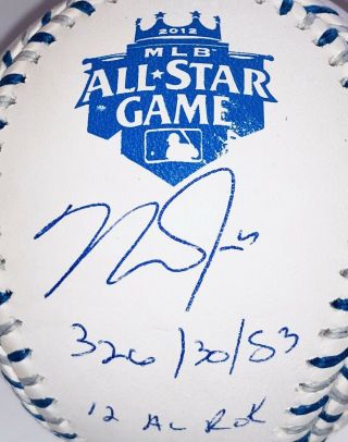 Mike Trout Signed 2012 All - Star Game Autographed Inscribed Auto Baseball MLB 2
