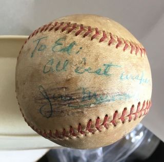 Vintage 1930s - 40s Signed Autographed Baseball By Jim Mooney??