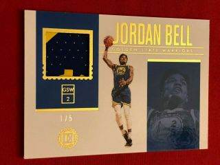 2018 - 19 Panini Encased Basketball Game - Worn Jersey Jordan Bell /5 Warriors