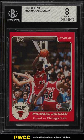 1984 - 85 Star Basketball Michael Jordan Rookie Rc 101 Bgs 8 Nm - Mt (pwcc)
