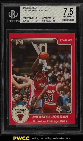 1984 - 85 Star Basketball Michael Jordan Rookie Rc 101 Bgs 7.  5 Nrmt,  (pwcc)
