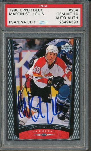 1998/99 Upper Deck 234 Martin St.  Louis Psa/dna Certified Auth Signed 4393