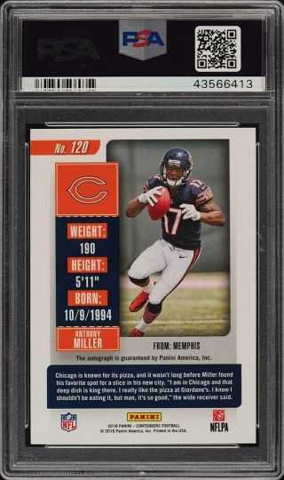 2018 Panini Contenders Right Hand Anthony Miller ROOKIE AUTO 120 PSA 9 (PWCC) 2