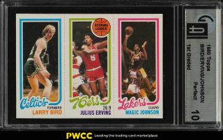 1980 Topps Basketball Larry Bird & Magic Johnson Rookie Rc Gai 10 Perfect (pwcc)