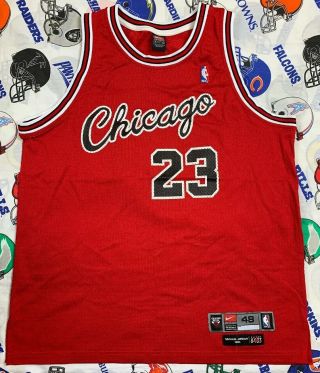 Authentic Nike 8403 Flight Chicago Bulls Michael Jordan Nba Jersey Sz 48 Pro Cut