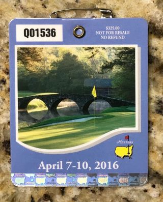 2016 Masters Augusta National Golf Club Badge Ticket Danny Willett Wins