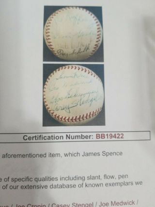 HOF Stars Multi Signed Baseball 14 autographs JSA 8