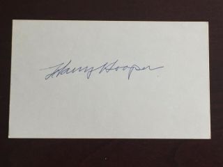 Hofer Harry Hooper Autographed 3x5 Index Card 4 - Time Red Sox Ws Champ Died 1974