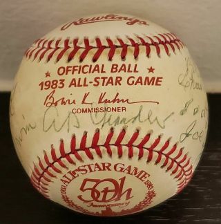 1983 Baseball Hall of Fame Multi - Signed All - Star Game Ball w/ Greenberg PSA/DNA 5