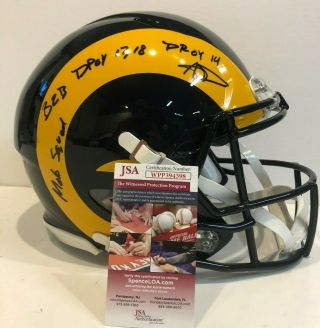 Aaron Donald Signed Inscribed L.  A.  Rams Full Size Speed Authentic Helmet Jsa