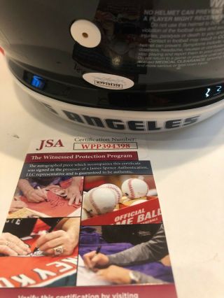 AARON DONALD SIGNED INSCRIBED L.  A.  RAMS FULL SIZE SPEED AUTHENTIC HELMET JSA 4