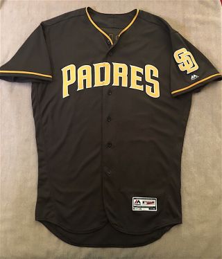 2018 ERIC HOSMER Game Padres Friday Brown Jersey MLB Authenticated Royals 2