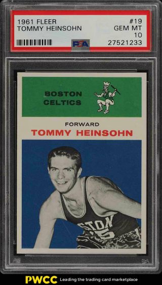1961 Fleer Basketball Tommy Heinsohn 19 Psa 10 Gem (pwcc)