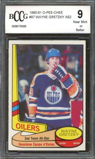 1980 - 81 O - Pee - Chee 87 Wayne Gretzky As2 Edmonton Oilers Bgs Bccg 9