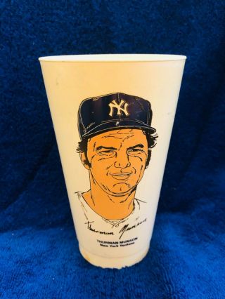 Thurman Munson 7 - 11 Plastic Slurpee Cup 1973 York Yankees 7 11 Hall Of Fame