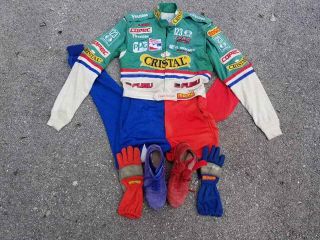 1999 Eliseo Salazar Indy Racing Simpson Fire Suit Momo Shoes & Gloves Race