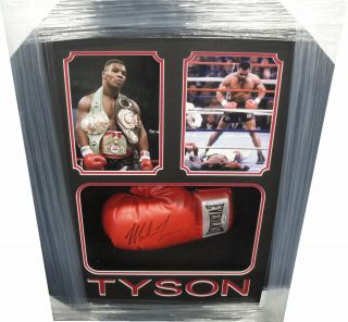 Mike Tyson Hand Signed Autographed Boxing Glove Custom Framed Shadowbox Psa Ko