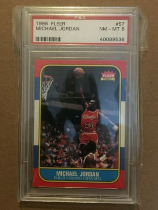 1986 Fleer Basketball COMPLETE PSA 8 SET Barkley Ewing Michael Jordan RC NQ 3