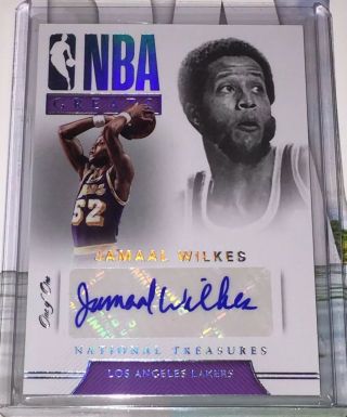 Jamaal Wilkes 2017 - 18 17 - 18 Panini National Treasures Nba Greats Lakers Auto 1/1