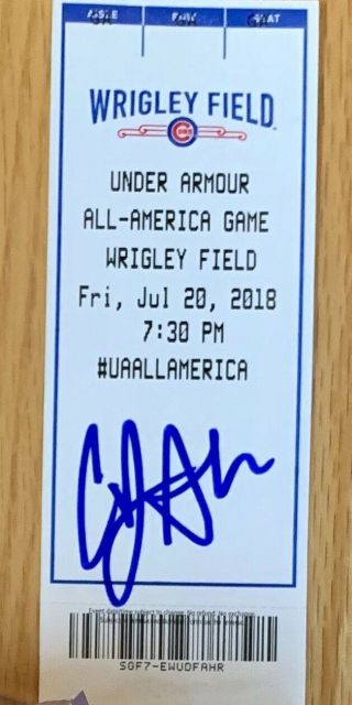 Rare Cj Abrams Signed Autographed 2018 Under Armour Allamerican Game Ticket Stub