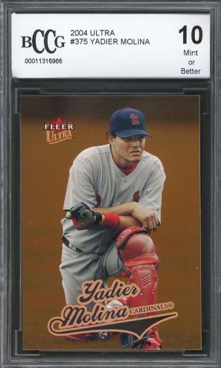 2004 Ultra 375 Yadier Molina St Louis Cardinals Rookie Card Bgs Bccg 10