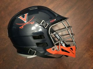 University Of Virginia Uva Cavaliers Lacrosse Game Worn Blue Cascade Helmet