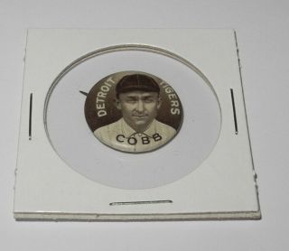 1910 - 12 Sweet Caporal Baseball Pin Button Ty Cobb Detroit Tigers Large Letters