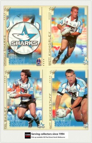 2003 Select Nrl Xl Series Trading Card Base Team Set Sharks (12)