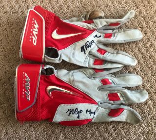 Mike Trout Game 2014 Mvp Batting Gloves Pair Game Worn Signed Auto Angels