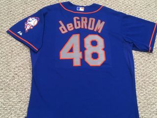 Degrom Size 48 48 York Mets Game Jersey Issued Road Blue Mlb Hologram