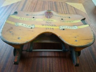 Cambridge University Rowing Boat Coxless Pairs Hayfield Winner Trophy Seat 1934