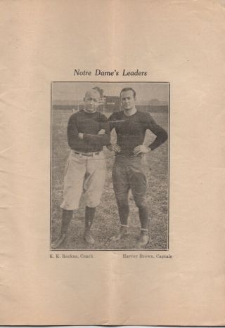 1923 College Football Program Notre Dame vs Nebraska w/ Knute Rockne 4 Horsemen 2