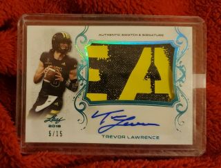 Trevor Lawrence 5/15 Auto Patch 2018 Leaf Army All American Clemson Tigers