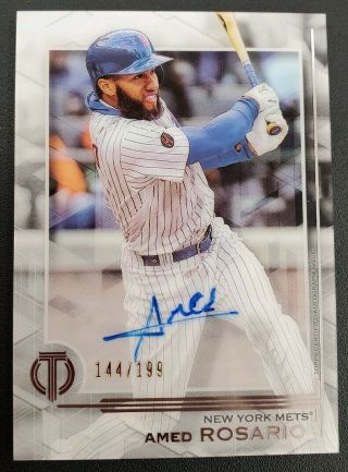 2019 Topps Tribute Amed Rosario On Card Auto /199 Ny Mets