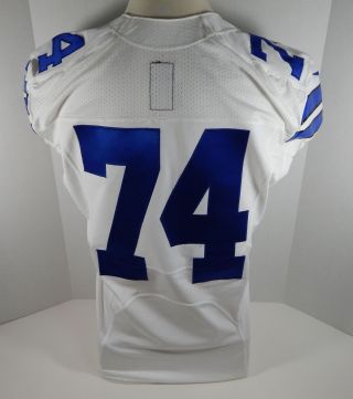 2014 Dallas Cowboys 74 Game Issued White Jersey