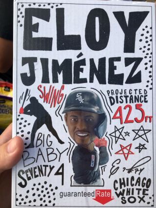 Eloy Jimenez 1st Home Run Bobblehead Chicago White Sox Giveaway 8/10/19 Sga