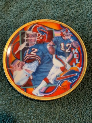 1991 Sports Impressions Nfl Superstar Collector Plate,  Bronze Edition,  Jim Kelly
