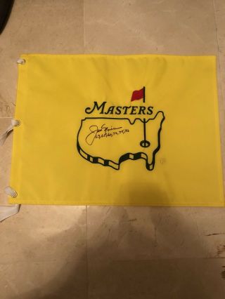 Jack Nicklaus Signed Undated Masters Flag With Dates He Won