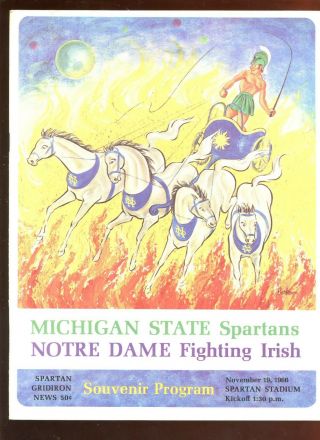 November 19 1966 Ncaa Football Program Michigan State Vs Notre Dame Ex,