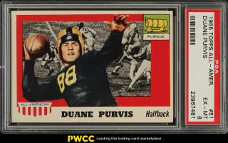 1955 Topps All - American Duane Purvis Short Print 51 Psa 6 Exmt (pwcc)