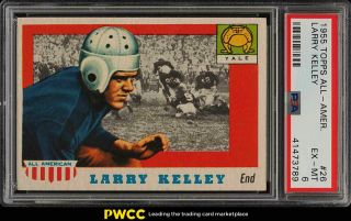 1955 Topps All - American Larry Kelley Rookie Rc Short Print 26 Psa 6 Exmt (pwcc)