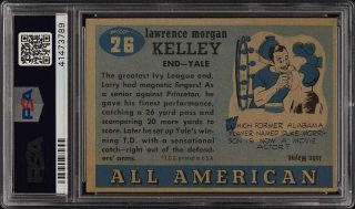 1955 Topps All - American Larry Kelley ROOKIE RC SHORT PRINT 26 PSA 6 EXMT (PWCC) 2