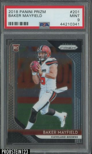 2018 Panini Prizm 201 Baker Mayfield Cleveland Browns Rc Rookie Psa 9 3