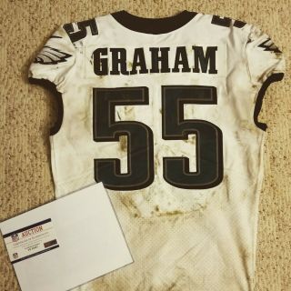 2017 Philadelphia Eagles Game Worn Brandon Graham Jersey Nfl Unwashed