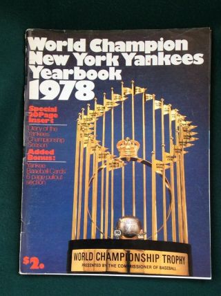 1978 World Champion York Yankees Yearbook,  6 Page Pullout Yankee Cards
