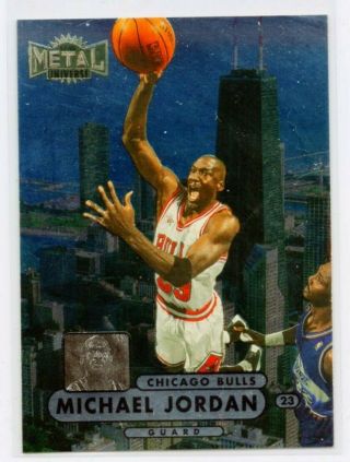 Michael Jordan 1998 Metal Universe 23 Chicago Bulls (foil) Sears Tower