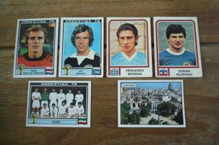 6 Panini Argentina 78 Football Stickers - 1978 World Cup Stickers