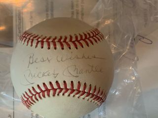 Mickey Mantle Signed Baseball With Inscription Jsa