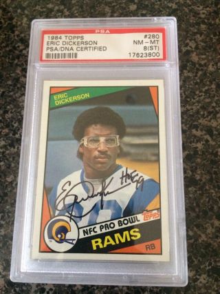 1984 Topps 280 Eric Dickerson Psa/dna Certified Authentic Signed Auto